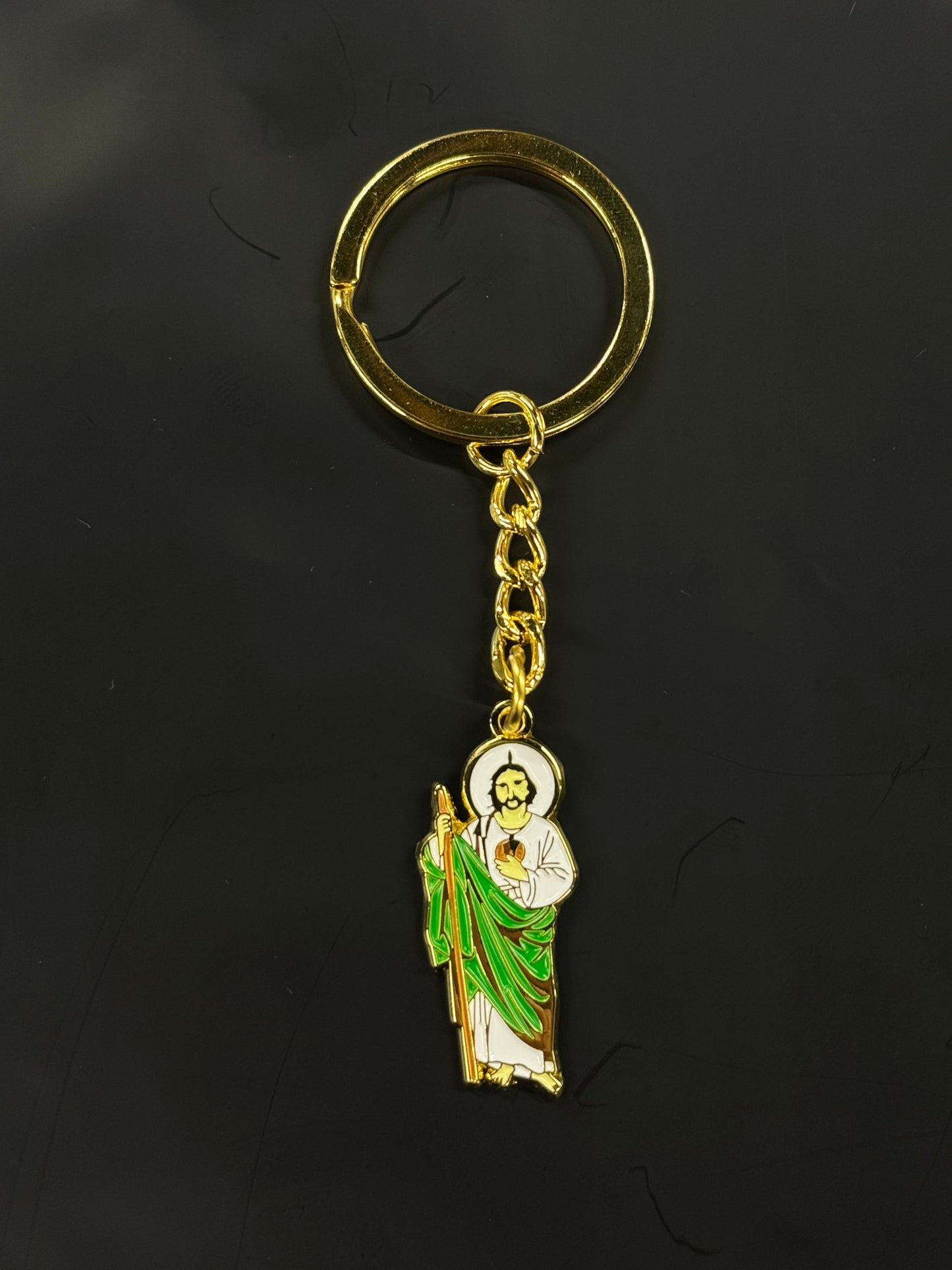 SAN JUDAS GREEN KEYCHAIN